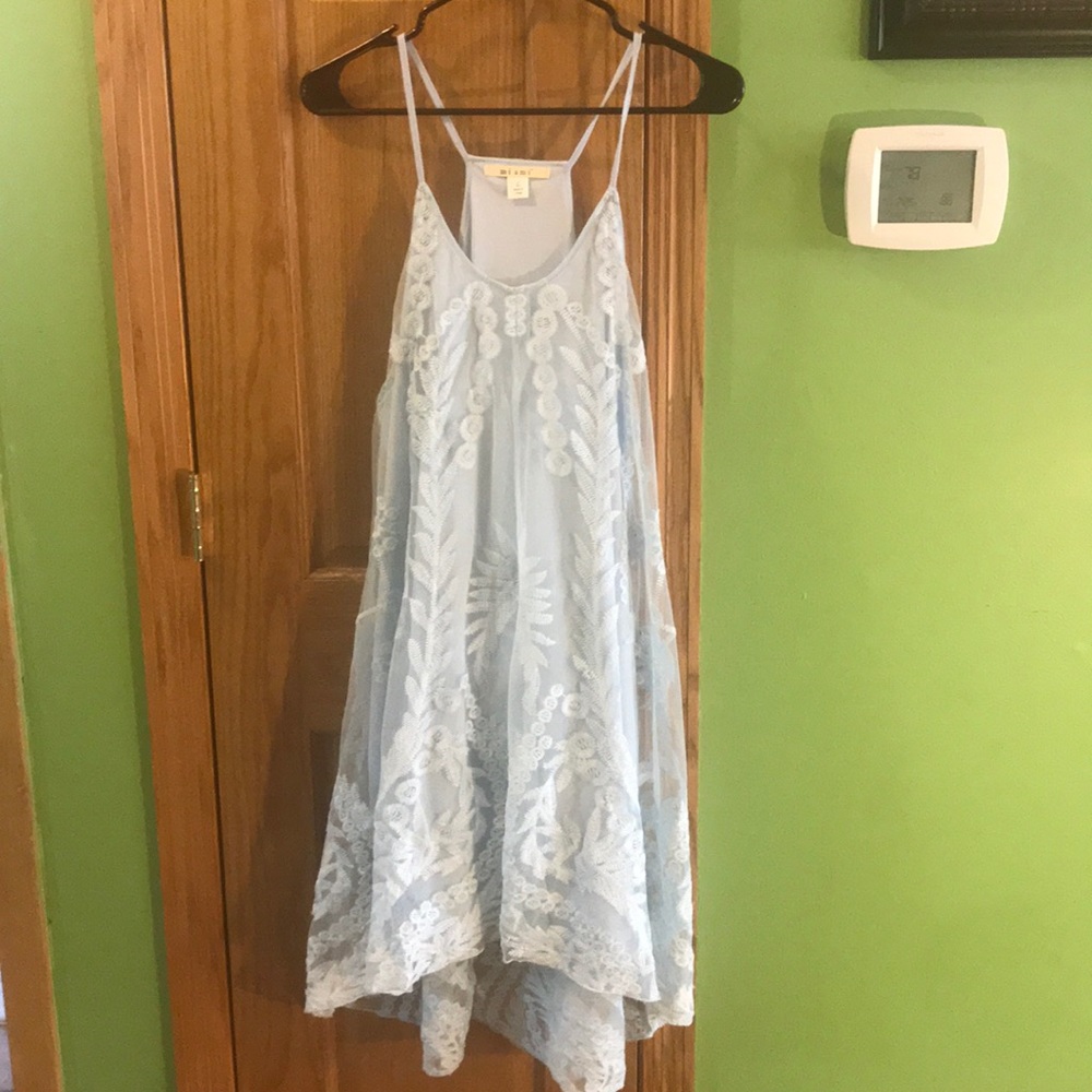 Icy blue lace summer dress